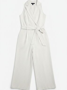 2X A New Day Sleeveless Pinstripe Wrap Jumpsuit NWT